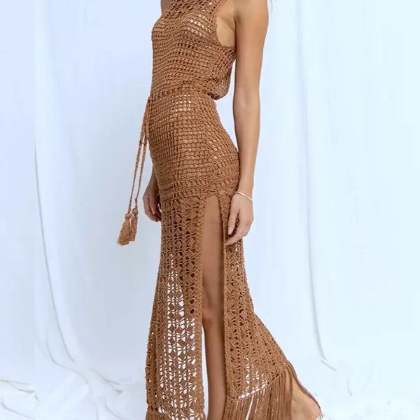 Lace-Up Beach Maxi Dress “Large”