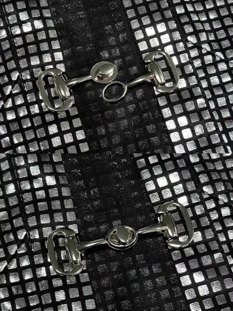 Silver Collar Shirt Top “Small”