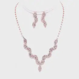 Clouded oblong Rhinestone Necklace Set