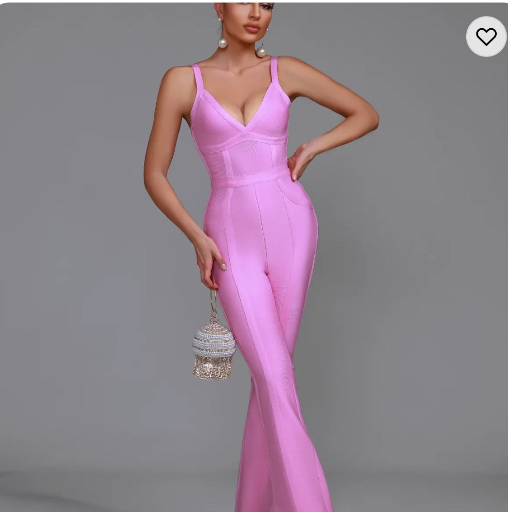 Pink Long Pants Jumpsuit