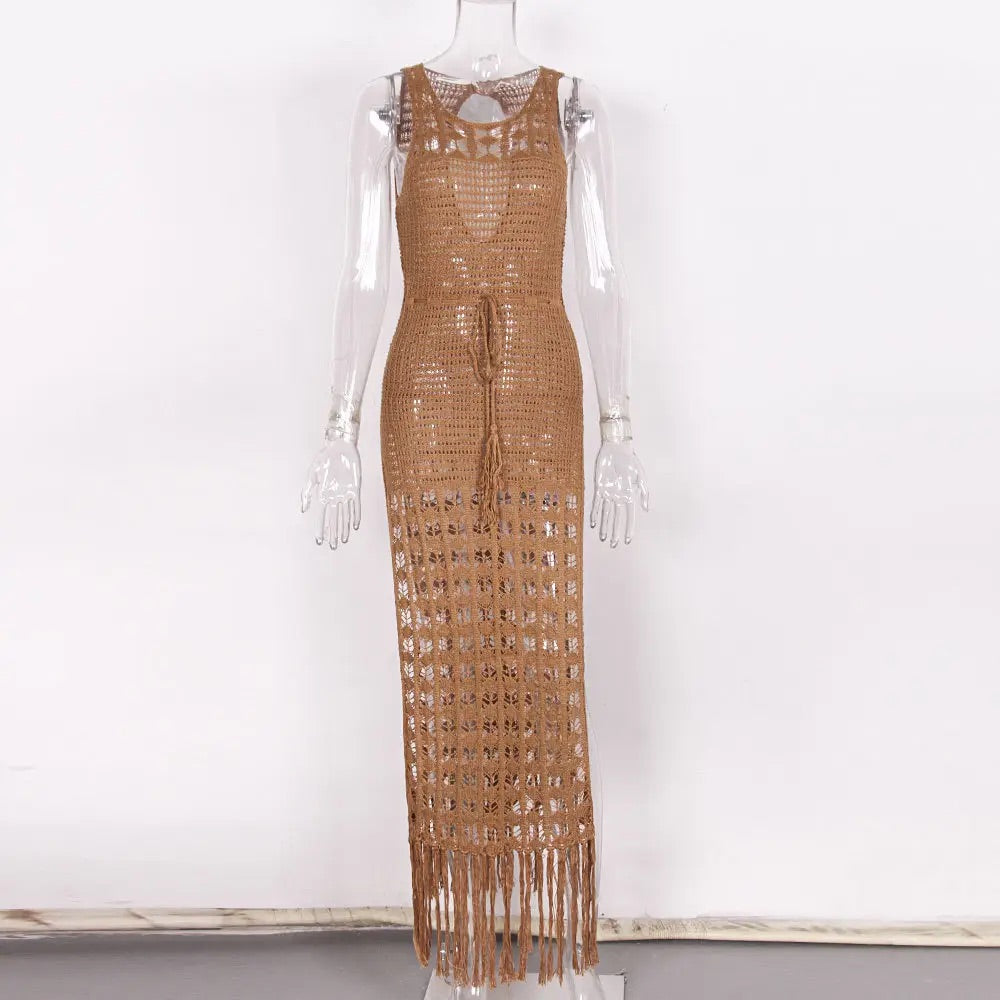 Lace-Up Beach Maxi Dress “Large”