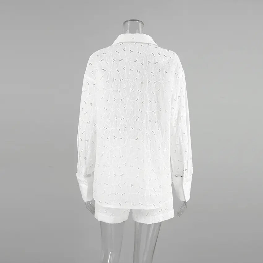 White Long Sleeve~Pants Suit “Small”