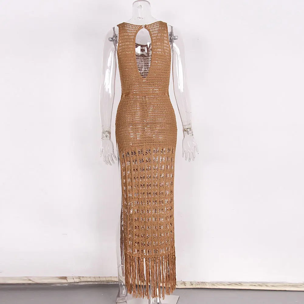Lace-Up Beach Maxi Dress “Large”