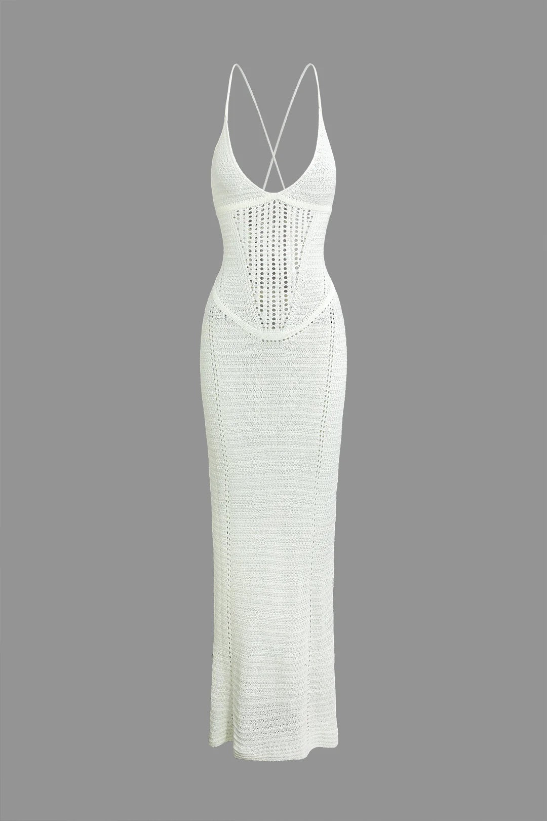 Lace up white dress
