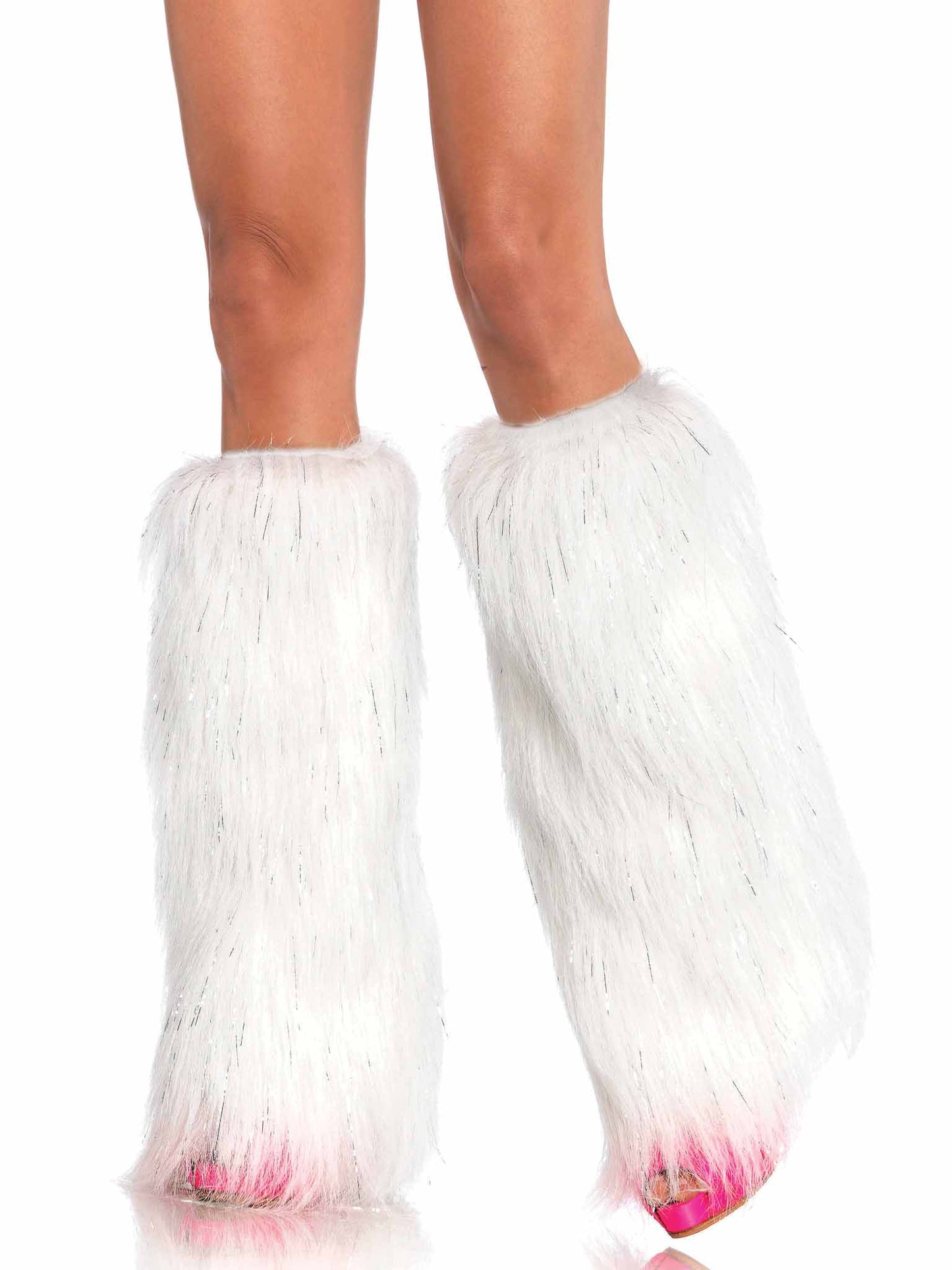3923 Furry Lurex Leg Warmers