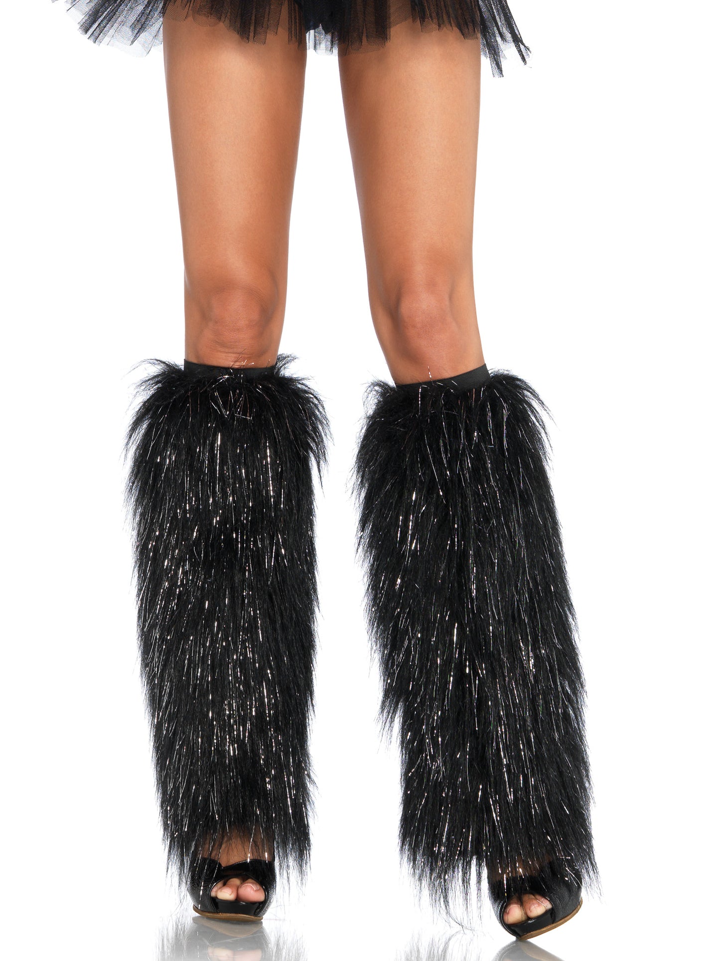 3923 Furry Lurex Leg Warmers