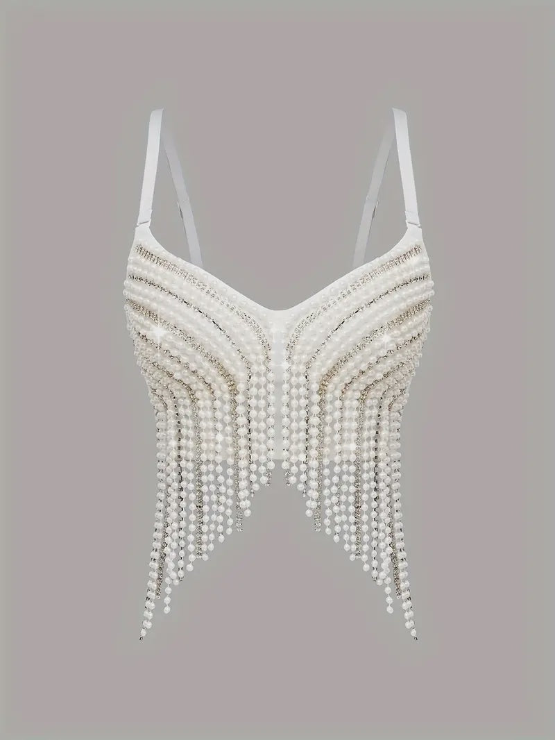 Bead Decor Spaghetti Strap Top