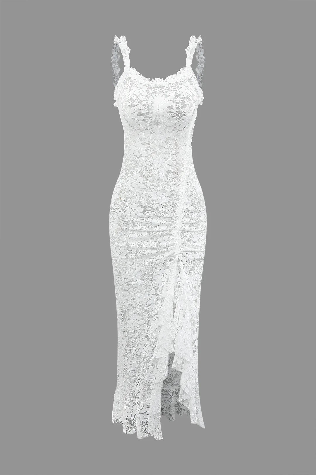 White floral tie dress