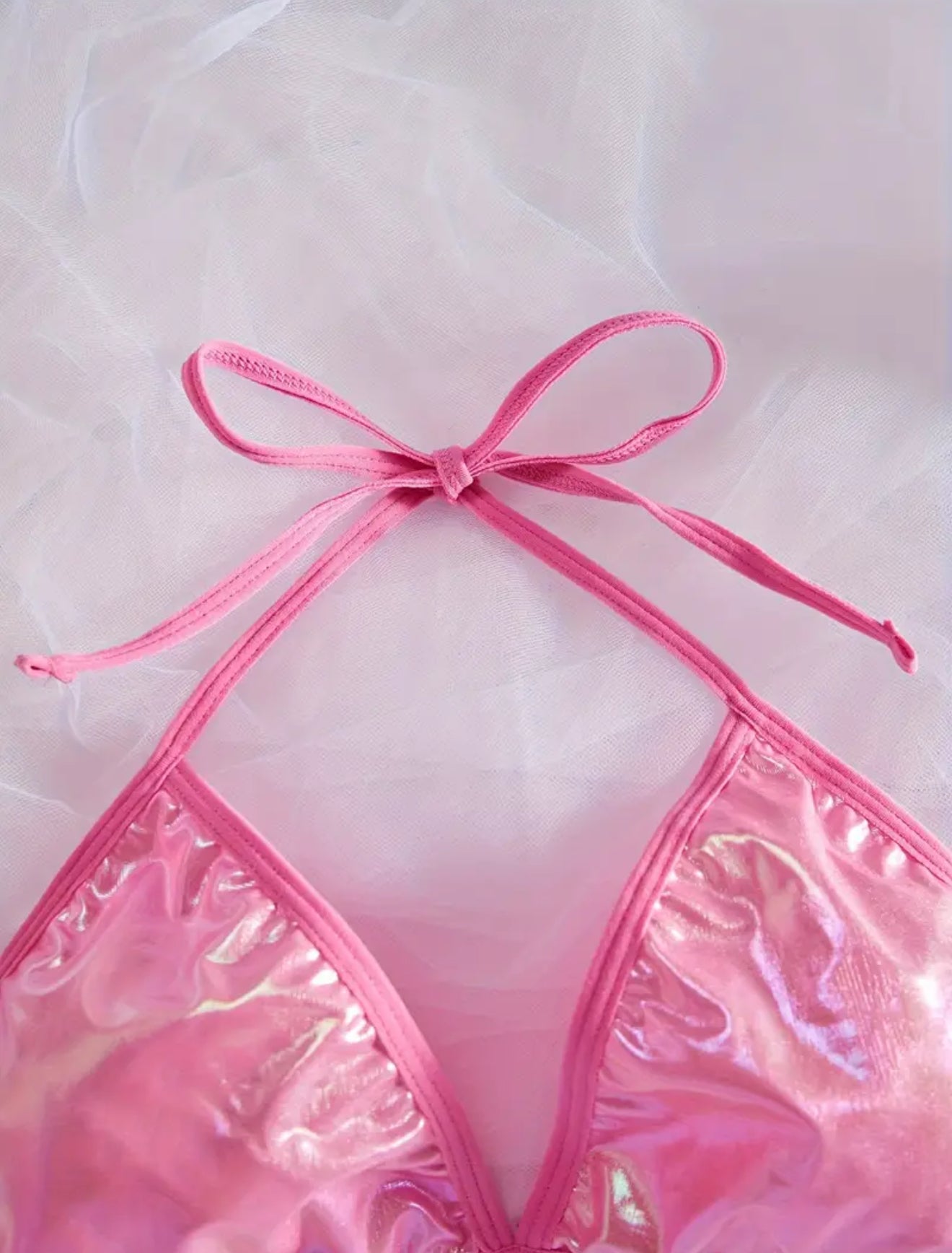 Pink Metallic lingerie set