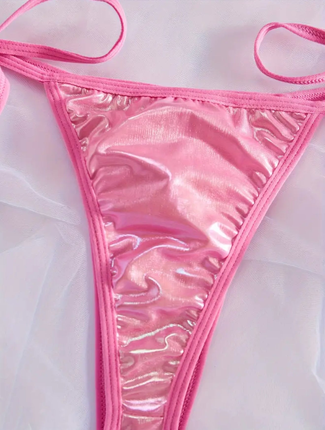 Pink Metallic lingerie set