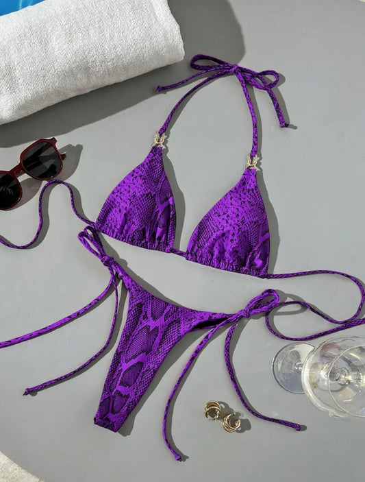 Snake skin print bikini