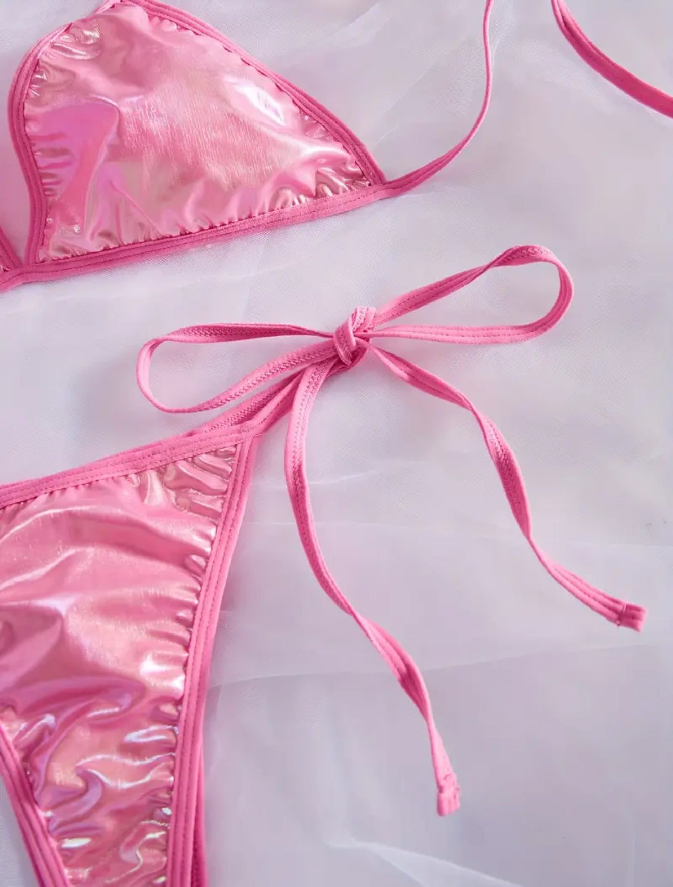 Pink Metallic lingerie set