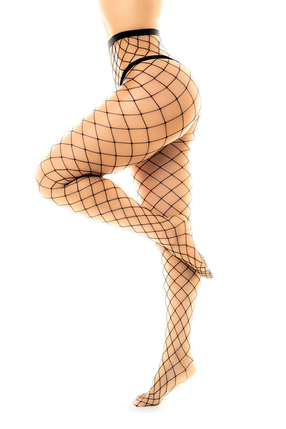 1106 Black Net Pantyhose O/S