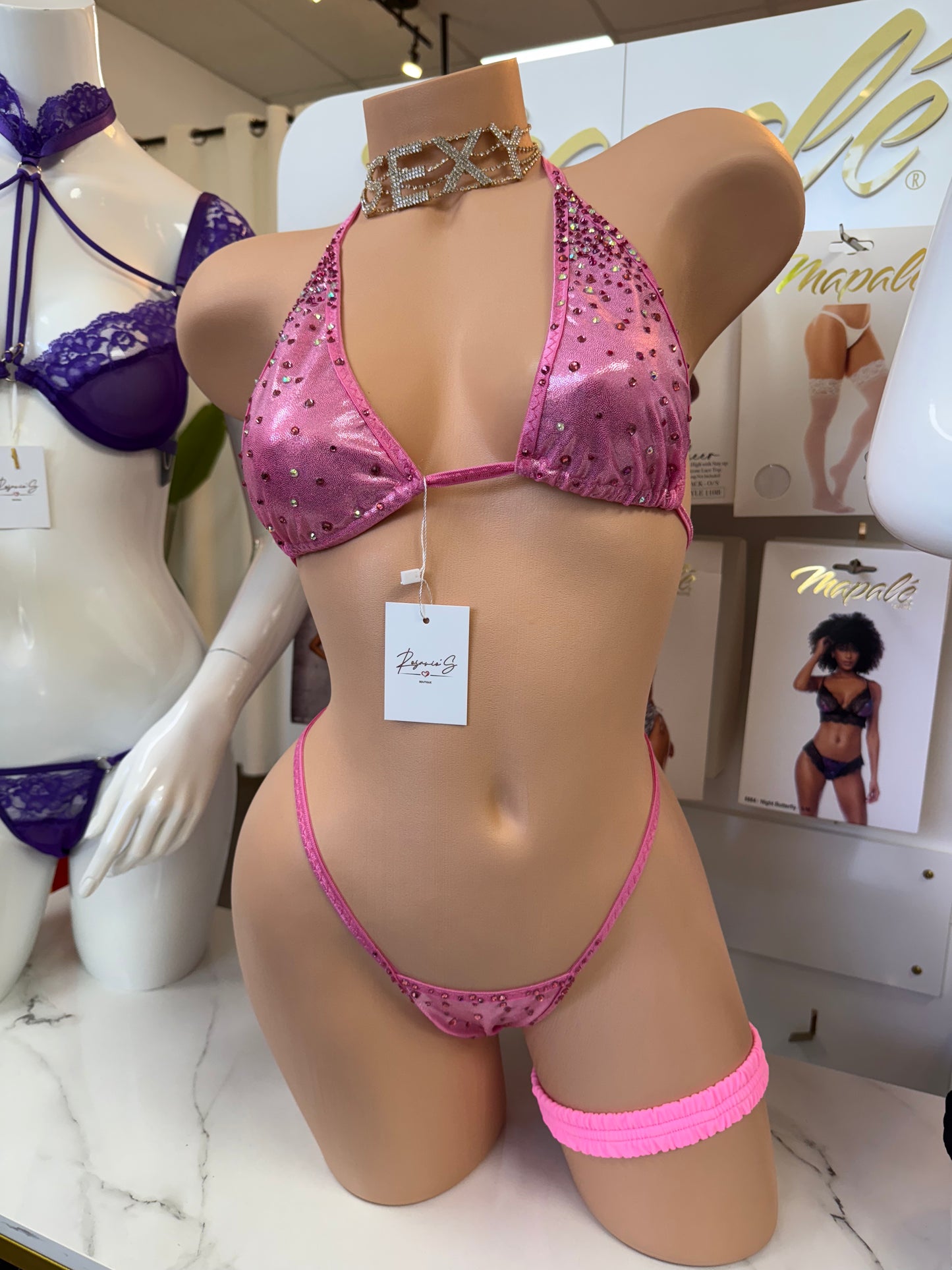 Hologram Halter Dancewear bikini set