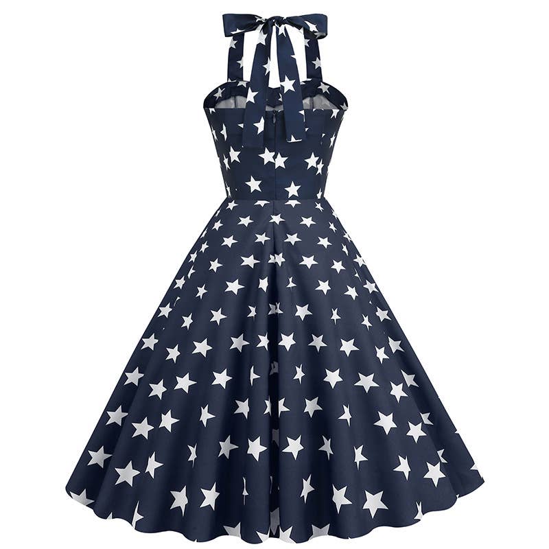 Independence Day halter dress American flag dress