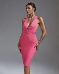 Ribbed Knit Sleeveless Vintage Style Pink