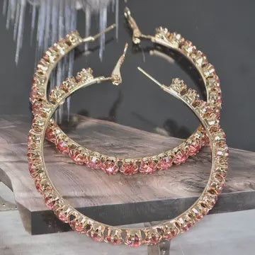 Rhinestones hoops earrings 3am