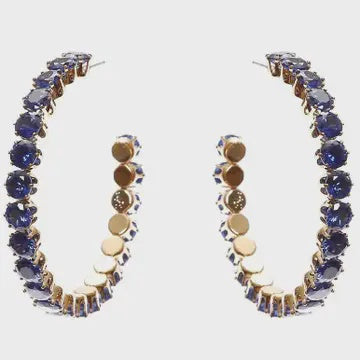 Hoop Earrings Gold-Blue