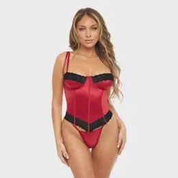TEMPEST BUSTIER - RED/BLACK Black S