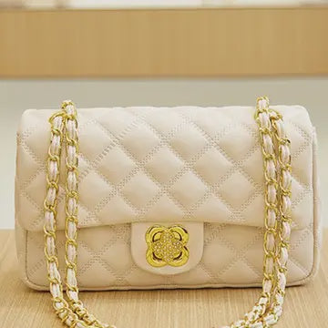 Dandy Quilting Shoulder Bag WHITE