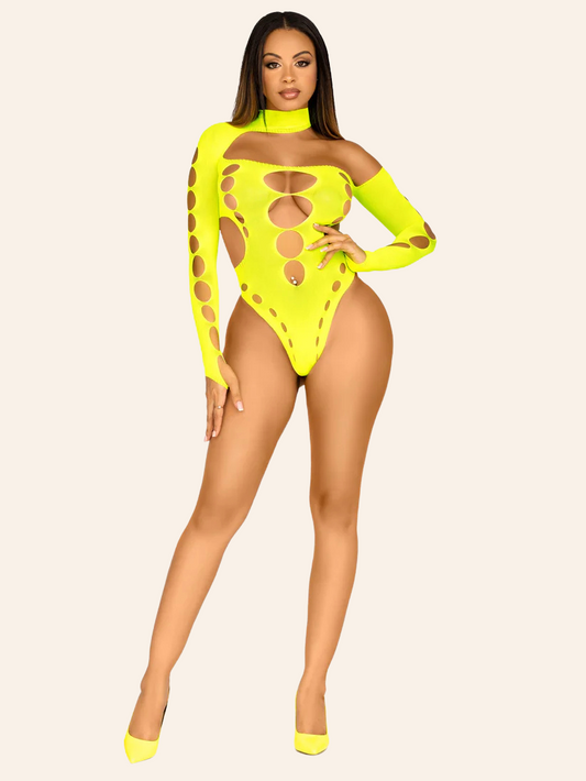 Seamless asymmetrical cut out thong