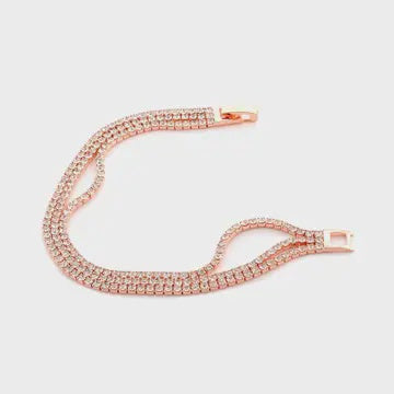 Rhinestone Bracelet Rose Gold