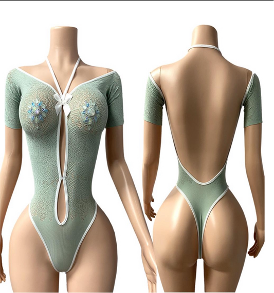 E-M23 Green stripper outfit bodysuit