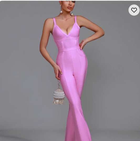 Pink Long Pants Jumpsuit