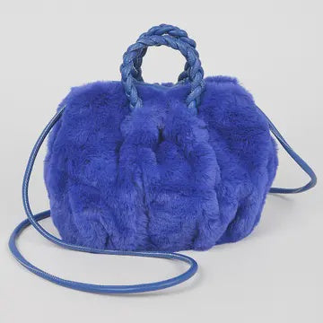 Faux Fur Braided Handle Bag