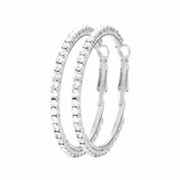 Basic Sparkle Rhinestone Hoop Earring