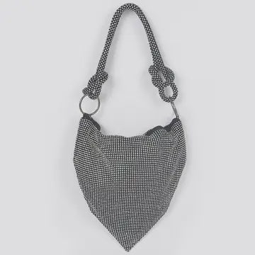 Rhinestone Shoulder Bag Black