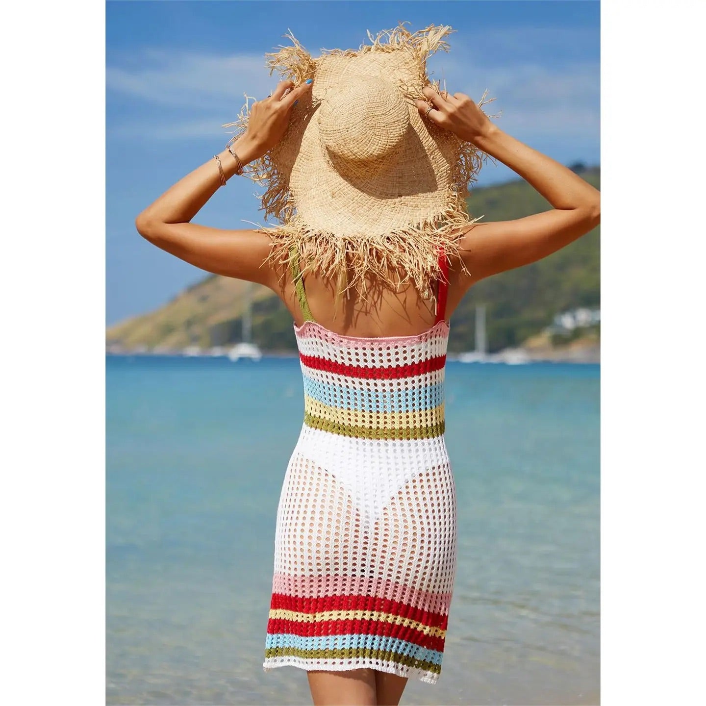 Cut-Out Mesh Knit Bikini Beach “Medium”