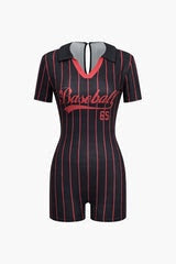 Print Letter Sportswear Romper