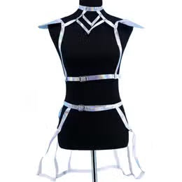 DZ14 PU Holographic Caged Skirt