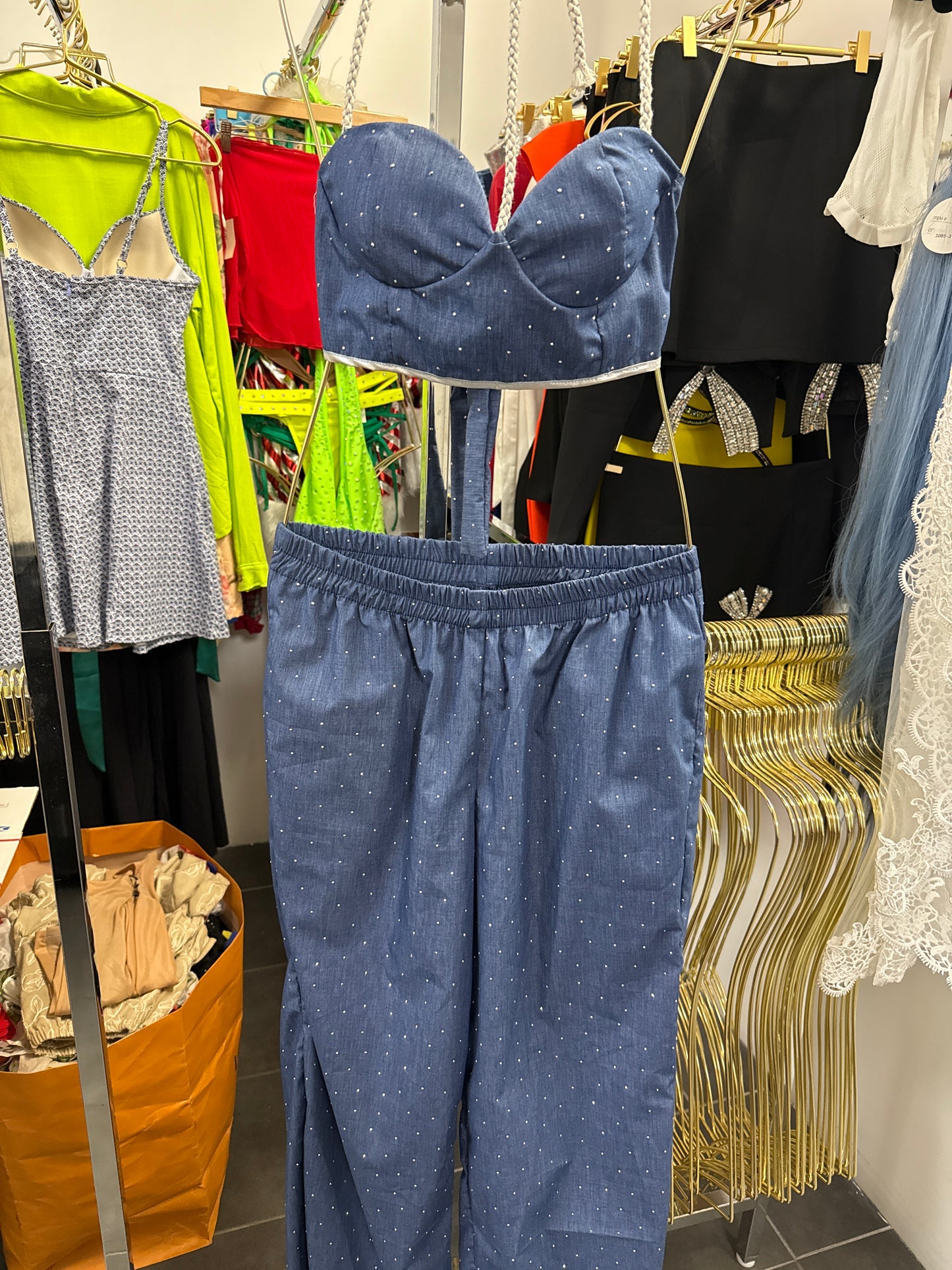 Alexandra 2PC long pant blue set