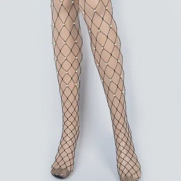 Pearl Net Stocking Black
