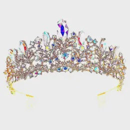 Floral Marquise Top Point Tiara Rose gold