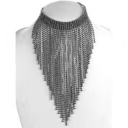 Dangling Multi Lines Rhinestone Choker Necklace