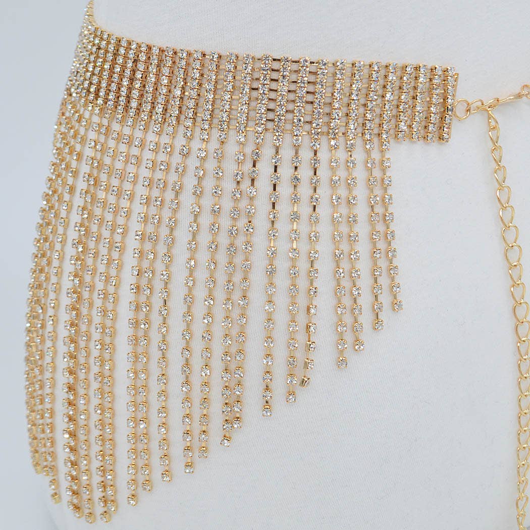 Rhinestone Multi Layered Drop Belt