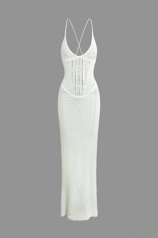 Lace up white dress