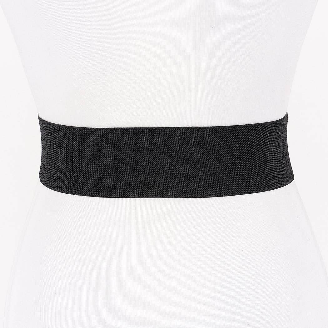 Double Metal Shell Buckle Stretch Belt