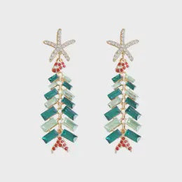 CHRISTMAS DIAMOND CHRISTMAS TREE EARRING