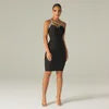 Black One Shoulder Rhinestone