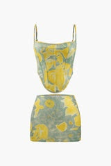Corset Cami Top And Mini Skirt Set