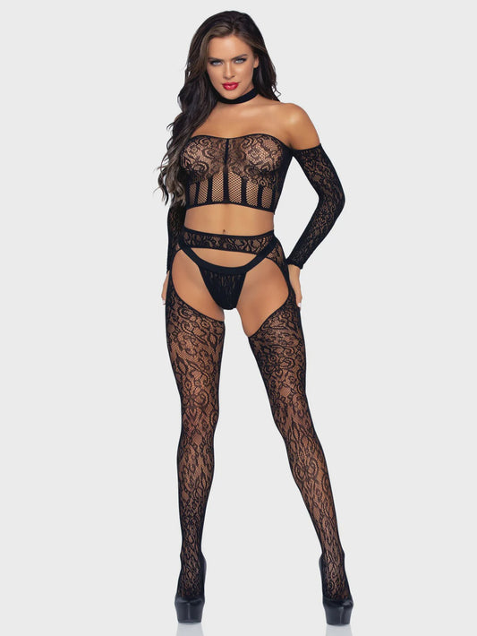 89278  You Lace Crop Top Set