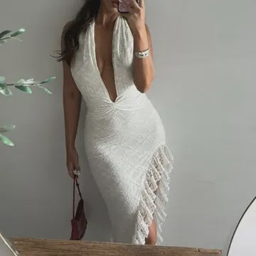 White Lace Sexy Dress