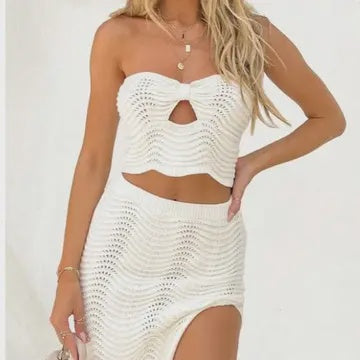 Beach Maxi Two-Piece Set white