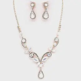 Bridal wedding rhinestone necklace set