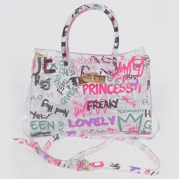 raffiti Pvc Satchel Bag