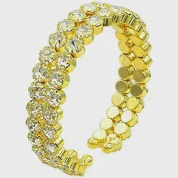 Open Cuff with Bold Crystal Bracelet